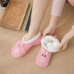 Fuzzy Slipper Socks Soft & Warm Low Cut Ankle Socks Women's Stockings