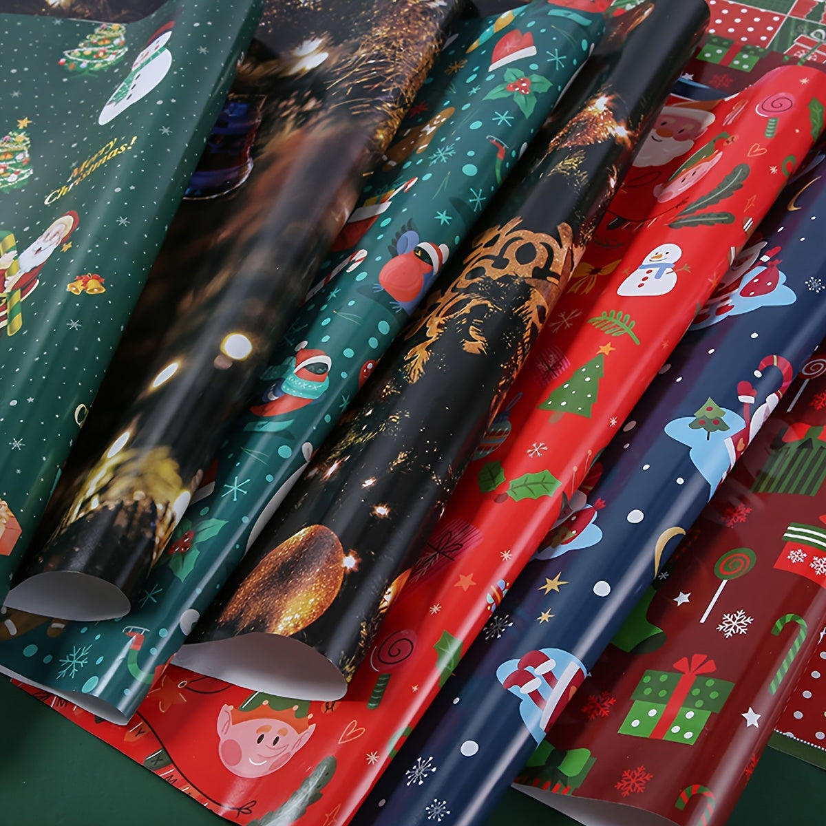 5pcs Christmas Gift Wrapping Paper Thick Copperplate Paper