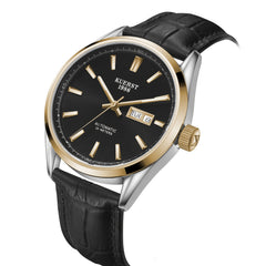 KUERST Steel Belt Double Press Butterfly Buckle Automatic Mechanical Watch