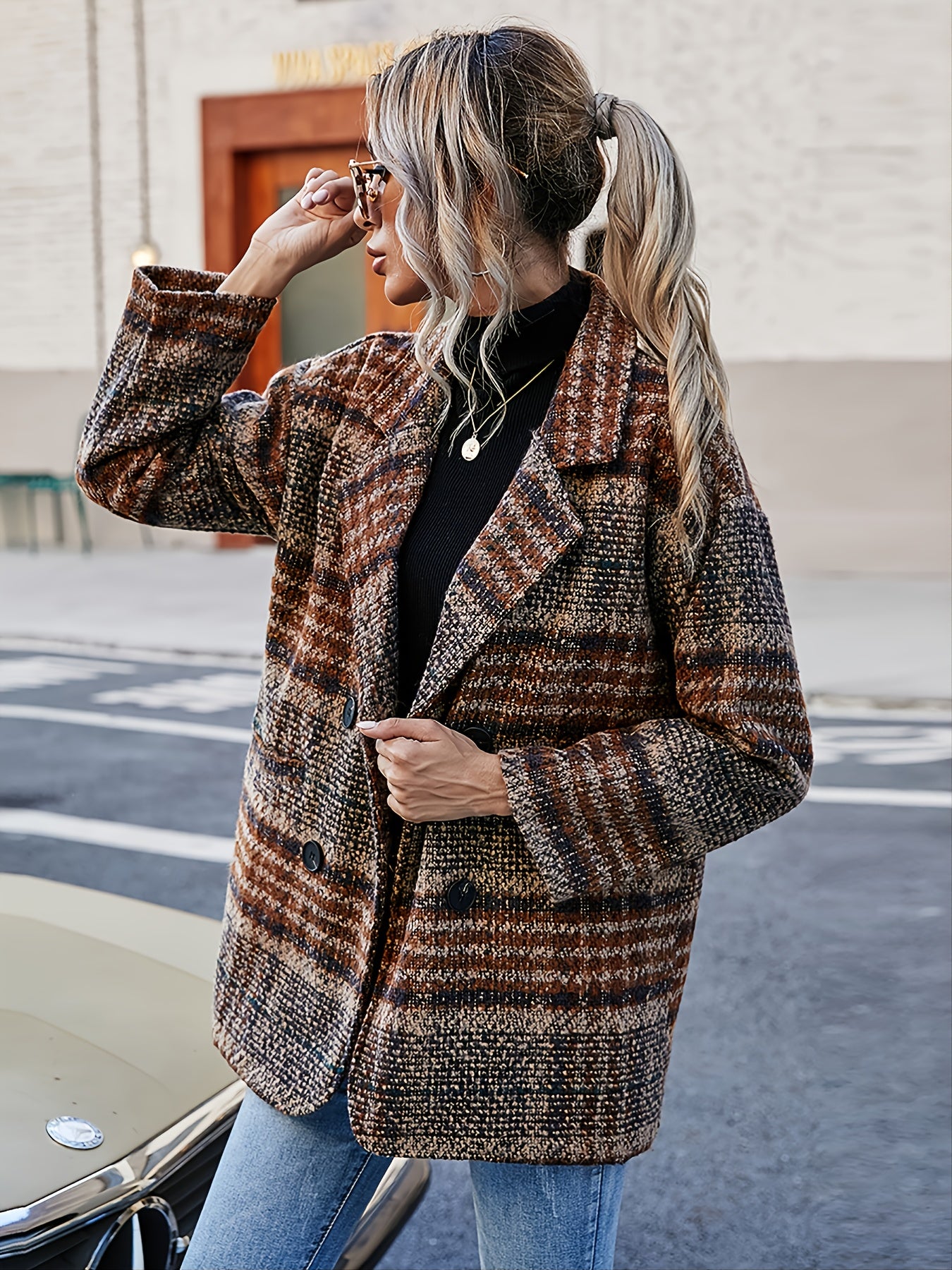 Winter Lapel Blazer Coat Casual Women's Clothing
