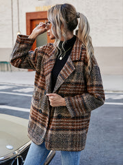 Winter Lapel Blazer Coat Casual Women's Clothing