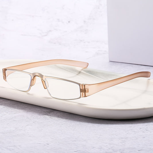 Small Frame Rectangular Reading Glasses Light Blocking HD Eyeglasses
