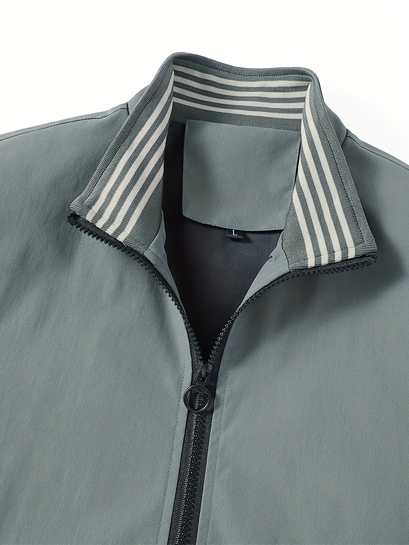 Men's Stylish Windbreaker Jacket with Stand Collar