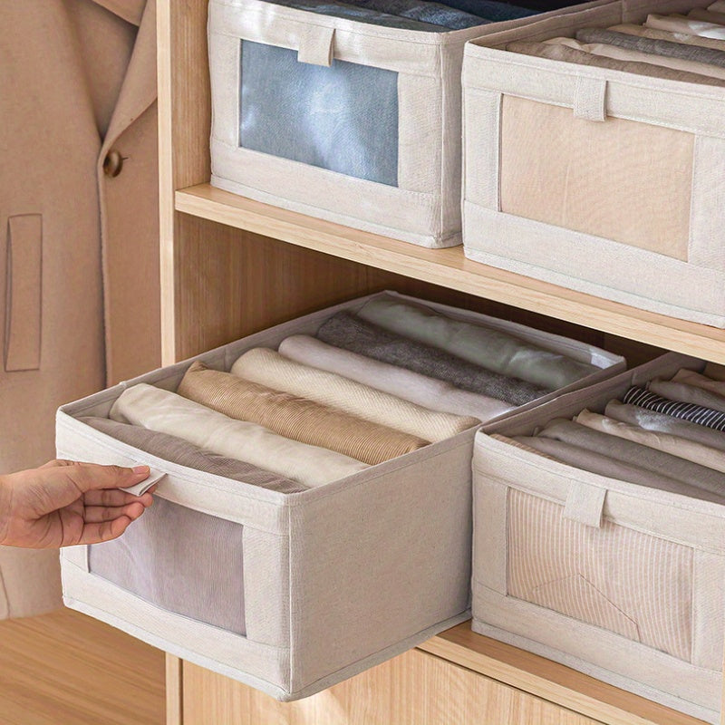 Foldable Cotton Linen Window Closet Storage Box Organizer