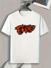 Fire Print Graphic T-shirt for Men