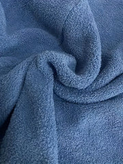  Solid Fleece Bat Sleeve Open Front Cardigan