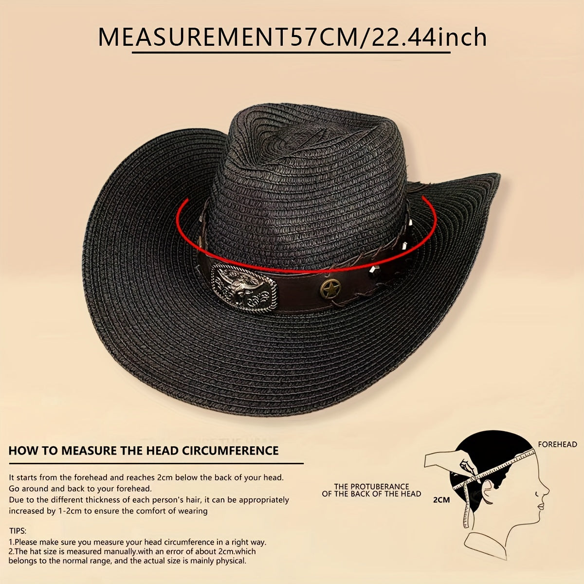 Breathable Sunshade Bison Cowboy Hat for Outdoor Activities