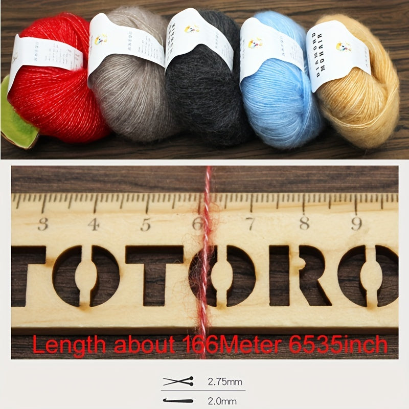 40% Wool 60% Acrylic Yarn for Knitting Crochet Mohair Yarn 166m 25g