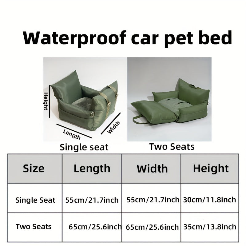 Waterproof Removable Washable Dog Car Seat Bed