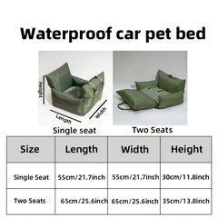 Waterproof Removable Washable Dog Car Seat Bed