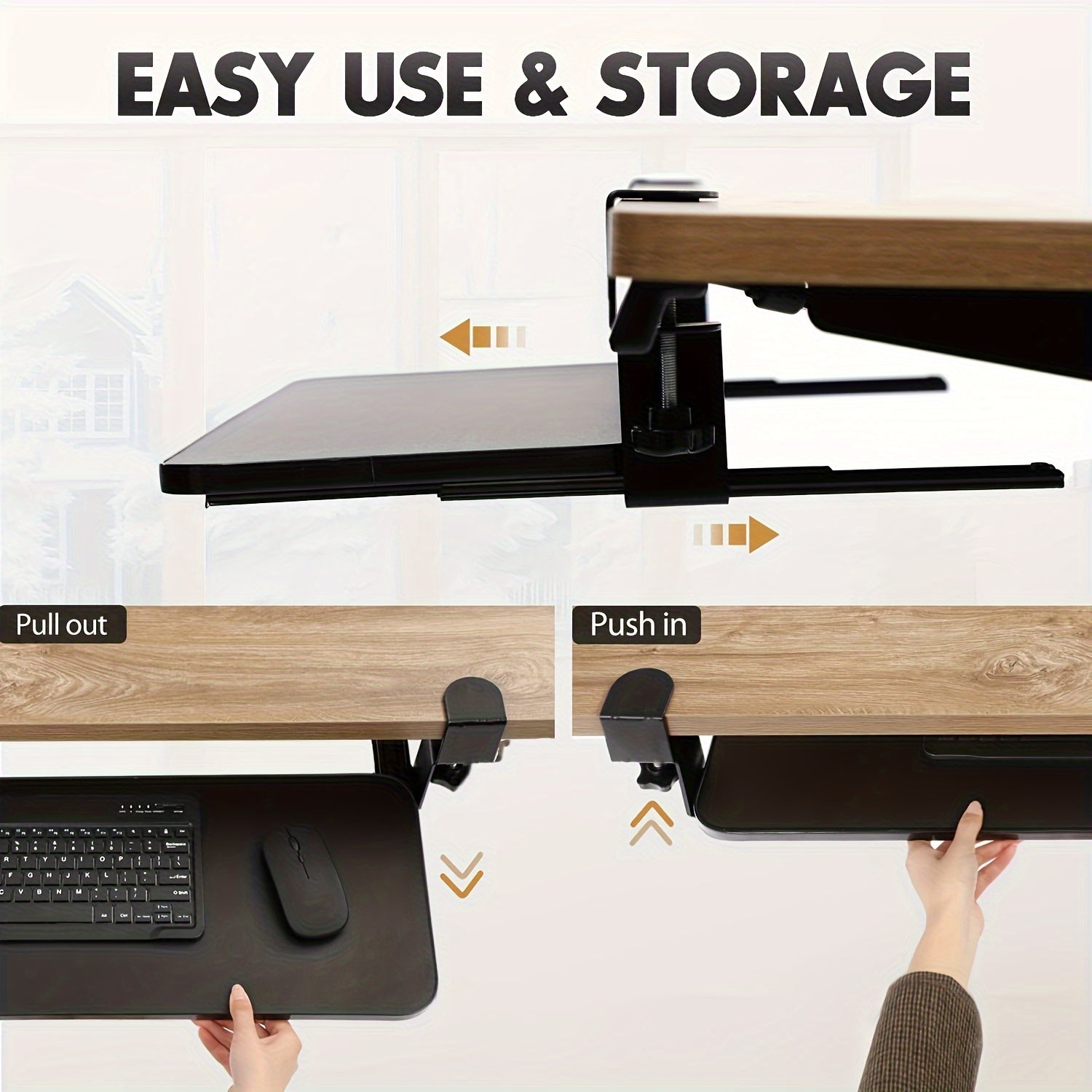 Ergonomic Corner Keyboard Tray with 45&deg; Adjustable C Clamp