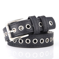 Metal Grommets Rivets Pin Buckle Women's Belts Slim Waistband