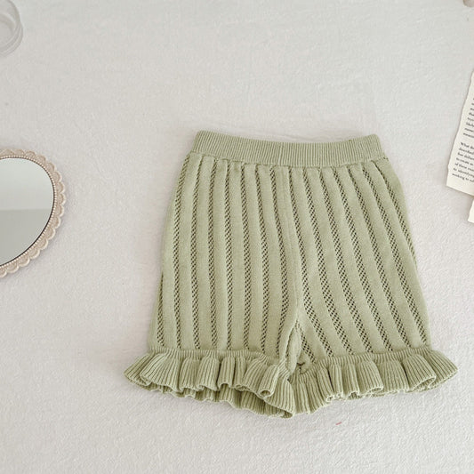 Summer Baby Girl Cotton Lace Knitted Shorts