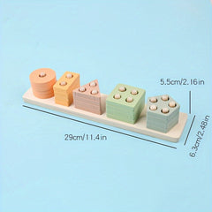 Wooden Geometric Shape Puzzle Toy Set for 18 Months