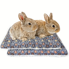 2pcs Washable Guinea Pig Bed Mat Rabbit Winter Bed Pad For Indoor Warm