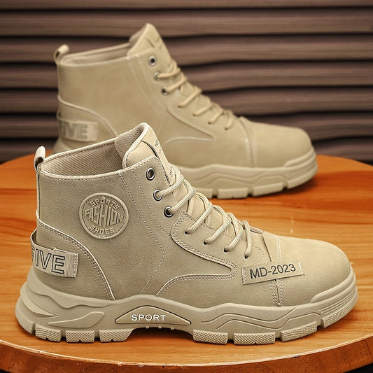 Men's High Top Hiking Boots Non Slip Lace Up Durable Outdoor Shoes