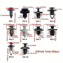 100pcs Mixed Universal Car Buckles Rivets Clips Screws