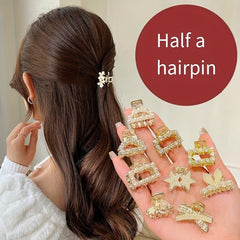8 PCS Faux Pearl Mini Hair Claw Jewelry