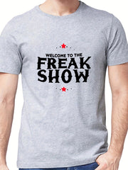 Freak Show Men's Letter Print T-shirt Casual Tee