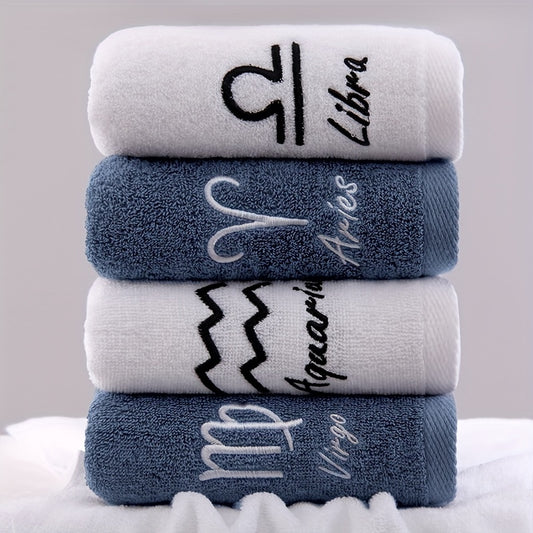 Soft Cotton Face Towel with Constellation Embroidery Pattern