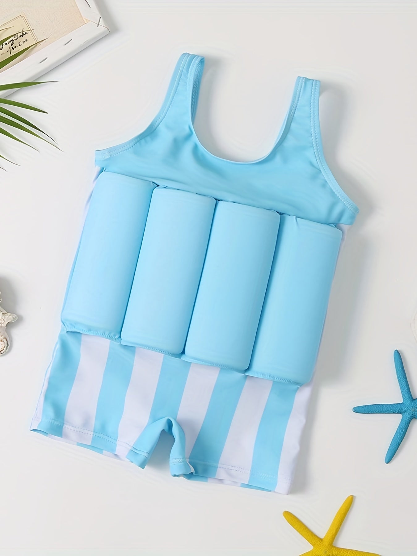Boys Swimsuit with Inflatable Swimming Ring Rocket Print