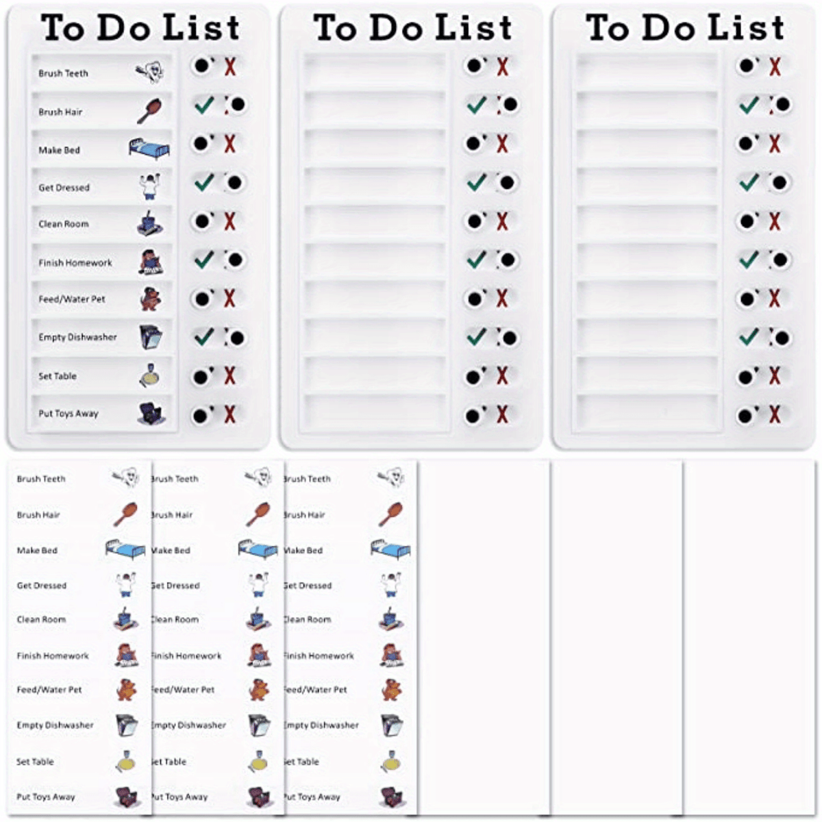 3pcs To Do List Checklist Board Daily Schedule For Students - Reusable Plastic