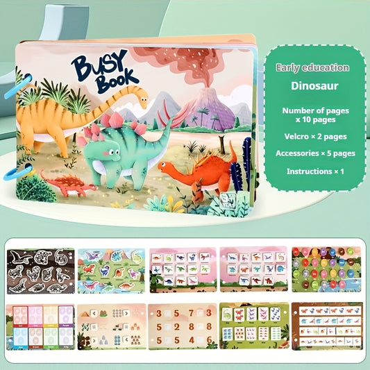 Dinosaur Busy Book for Kids 3-6 Years - Interactive Quiet Educational Toys