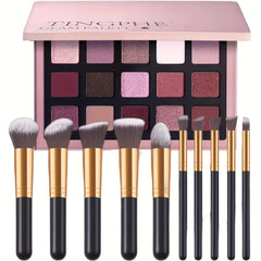 15 Colors Purple Eyeshadow 10 Brushes Set Eye Makeup