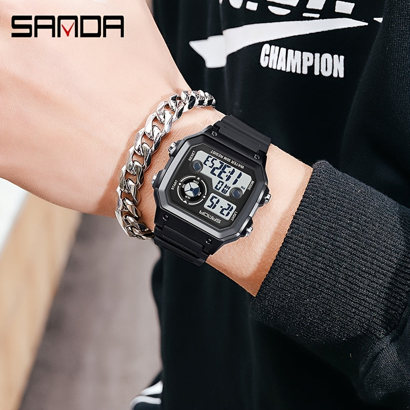 SANDA Boy's Waterproof Sport Timing Watch Gift