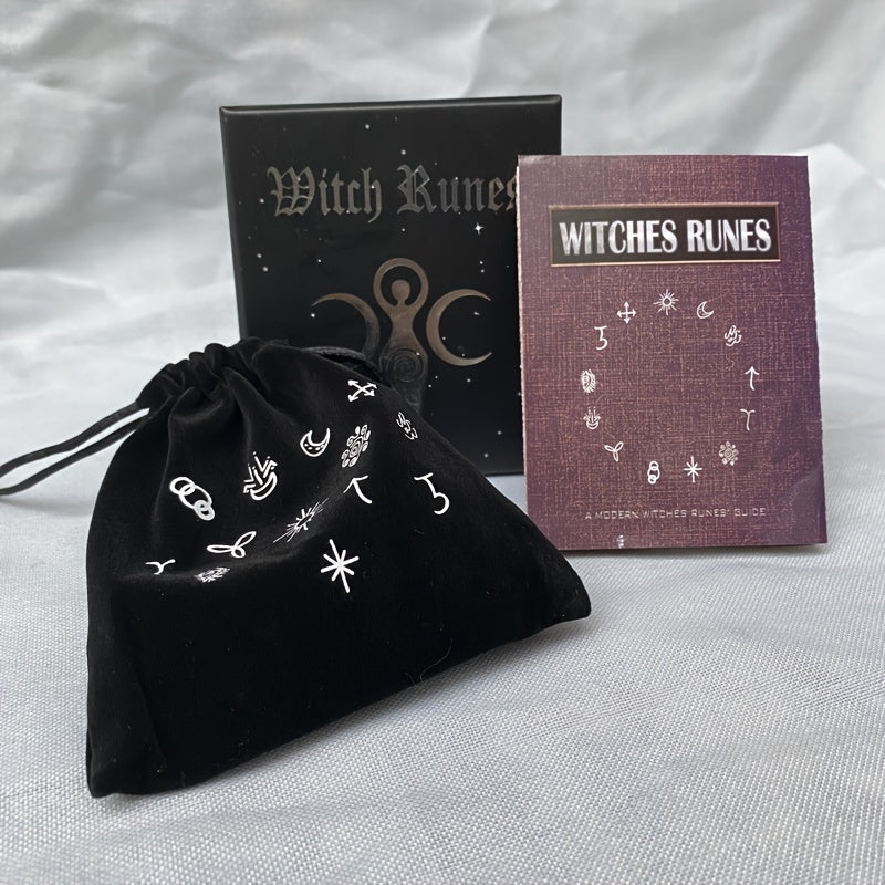 14pcs Wooden Runes Stone Set Engraved Rune Symbols for Divination