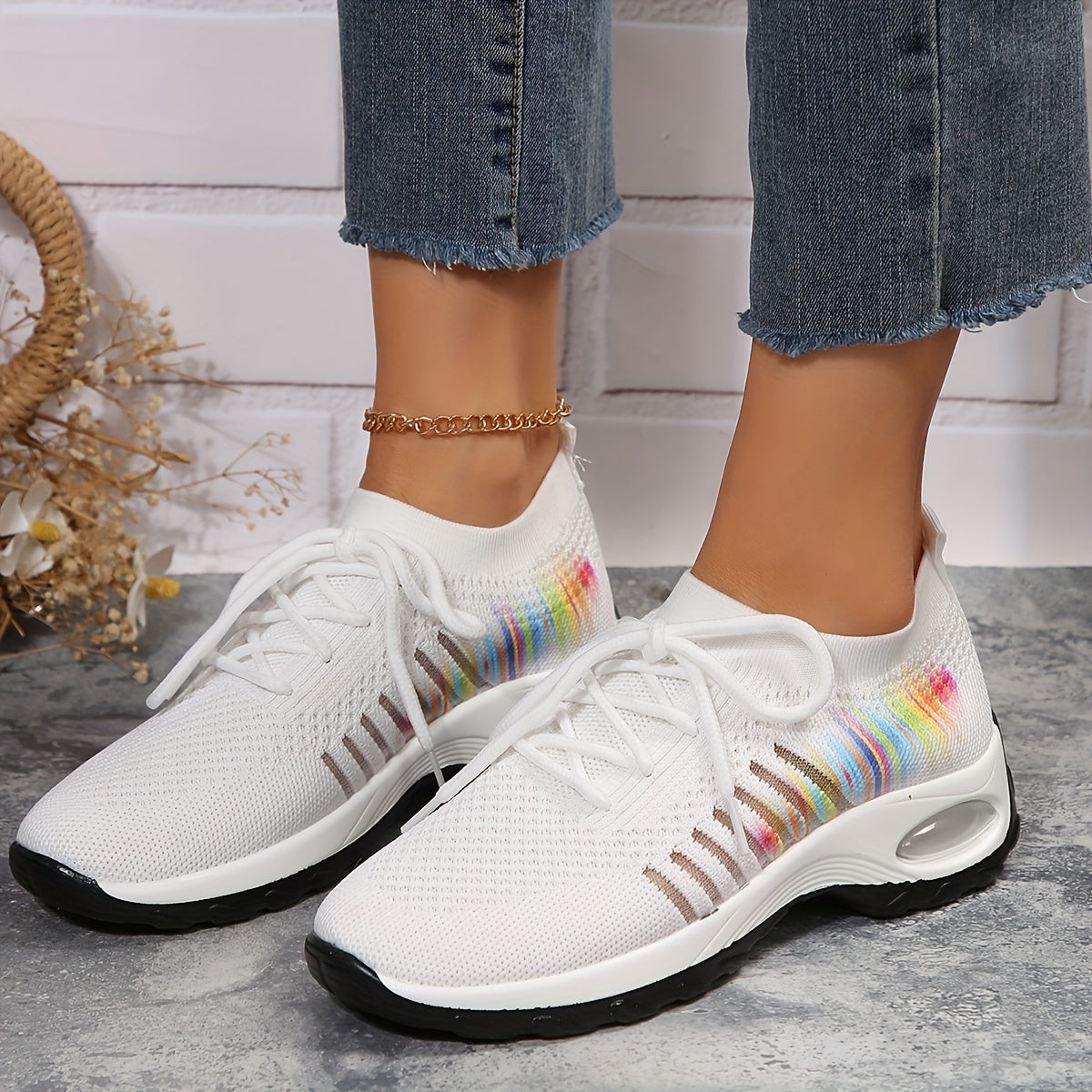 Women's Casual Sports Shoes with Air Cushion Bottom