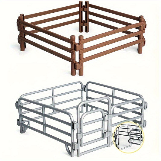 Rustic Farmhouse Decorative Fence PVC Model for Sand Table Play Gray