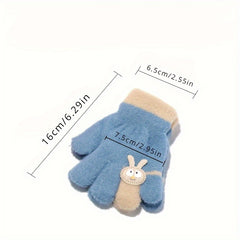 5 Finger Thin Warm Knitted Gloves for Autumn & Winter