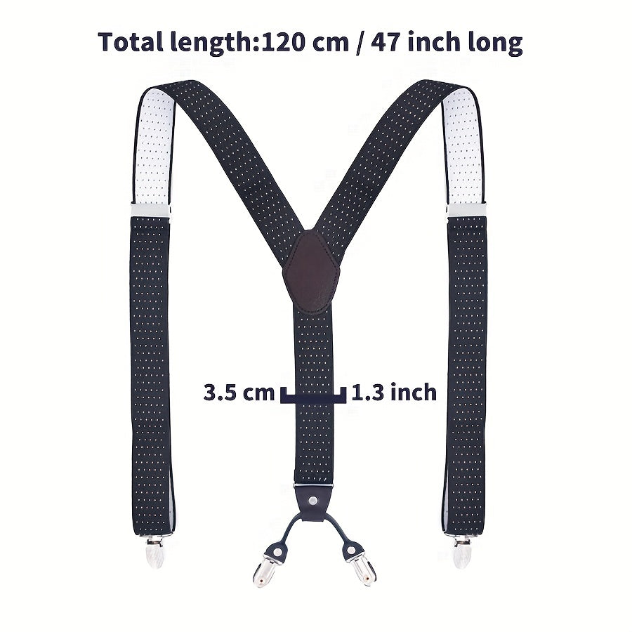 Men's High Elastic Y Back Clip on Suspenders