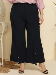 Women's Plus High Rise Flared Pants With Pockets