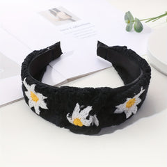 Knitted Sunflower Pattern Headband for Women Girls