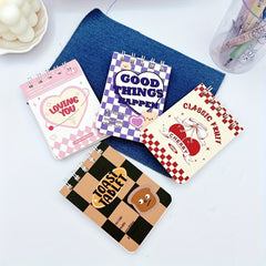 4pk American Retro Student Notebook Thick A7 Spiral Coil Notebook
