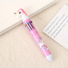 1 Pc Cartoon 10 Ballpoint Pen Transparent Plastic Office Student Neutral Pen