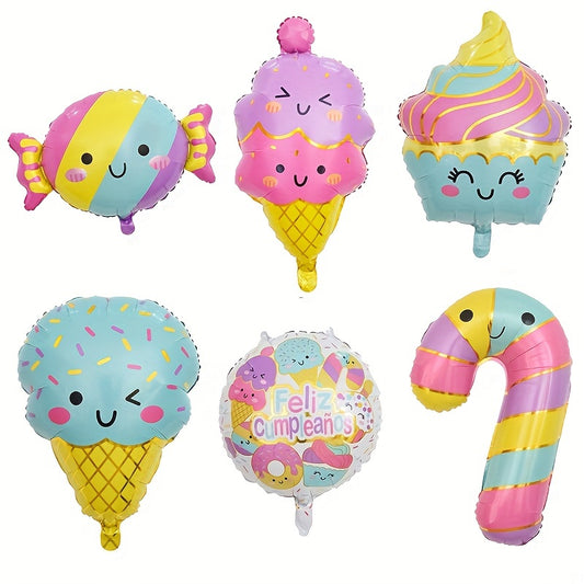 5pcs Cartoon Ice Cream Party Balloon Set
