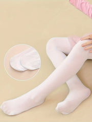 Comfy Solid Stretchy Footed Leggings for Girls