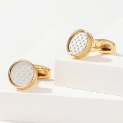 Men's Round Gold Cufflinks