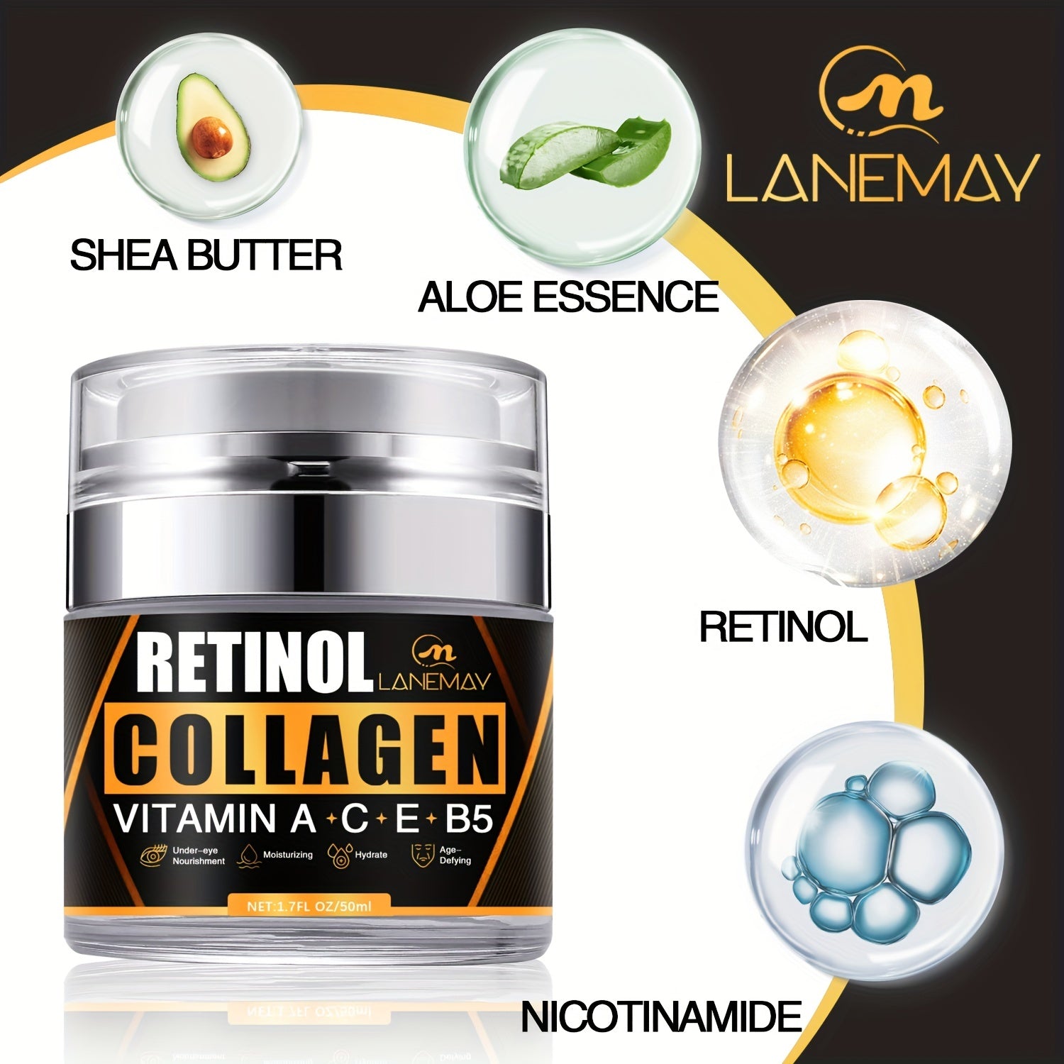 Collagen & Retinol Cream Face Moisturizer with Hyaluronic Acid