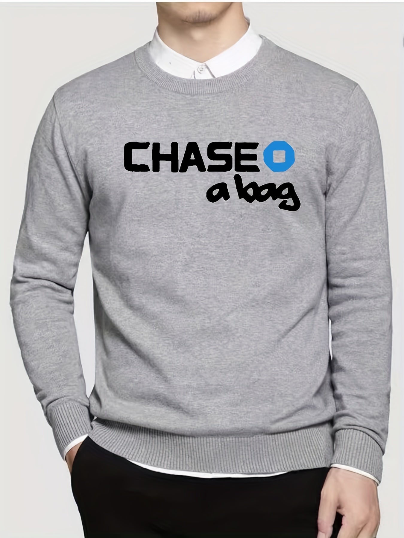 Men's Knit Crew Neck Sweater for Fall Winter