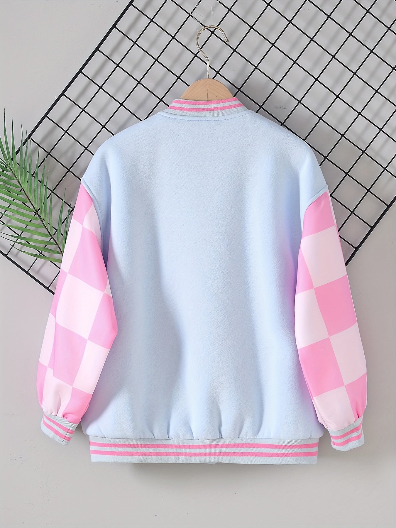 Girls' Cartoon Graphic Varsity Jackets Snap Button Down Long Sleeve