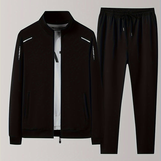 Men's Casual 2pcs Set Zip Up Jacket Joggers Matching Set