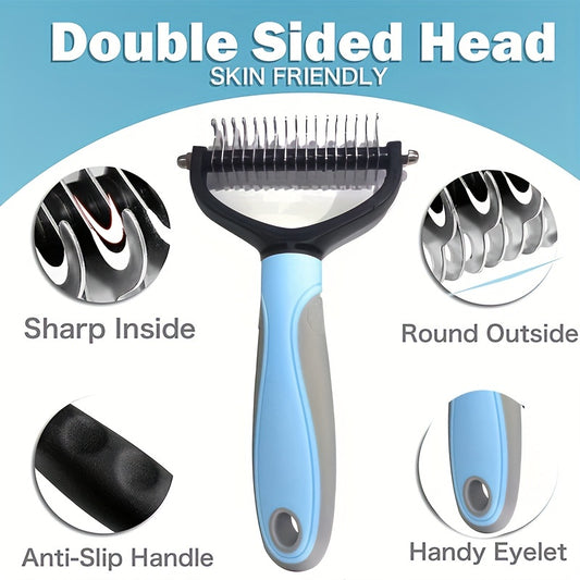 2-in-1 Pet Grooming Tool: Comb and Slicker Brush for Cats and Dogs