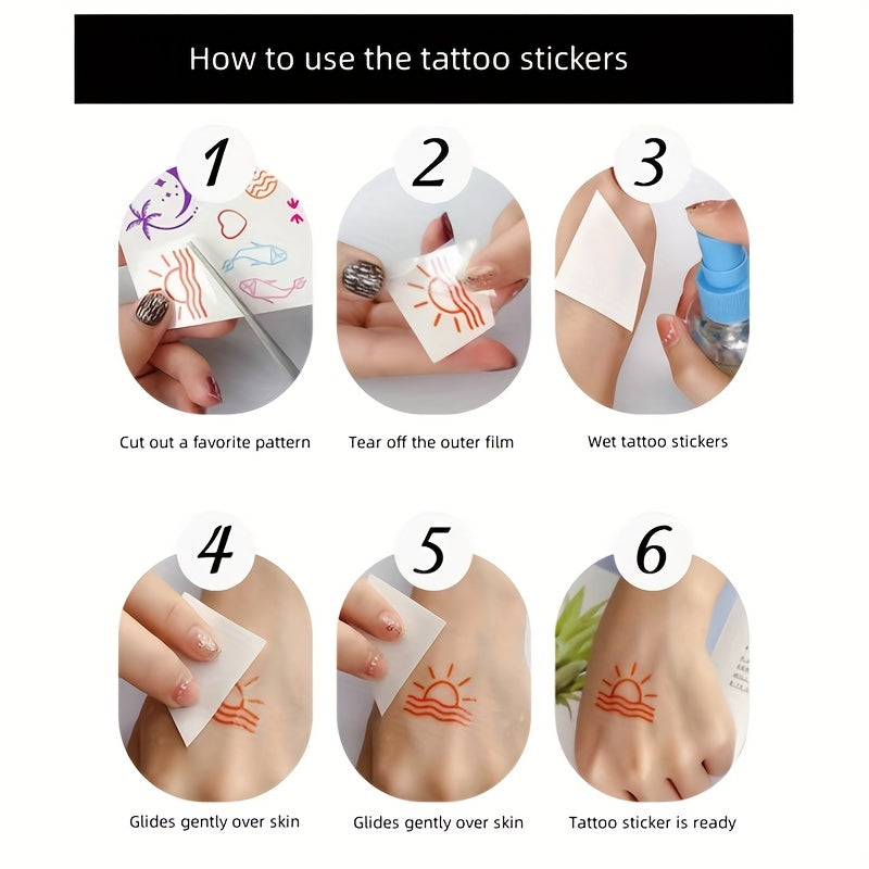 Waterproof Floral Temporary Tattoos for Women