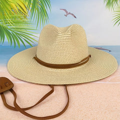 Casual Sunshade Straw Hat for Travel Seaside Unisex