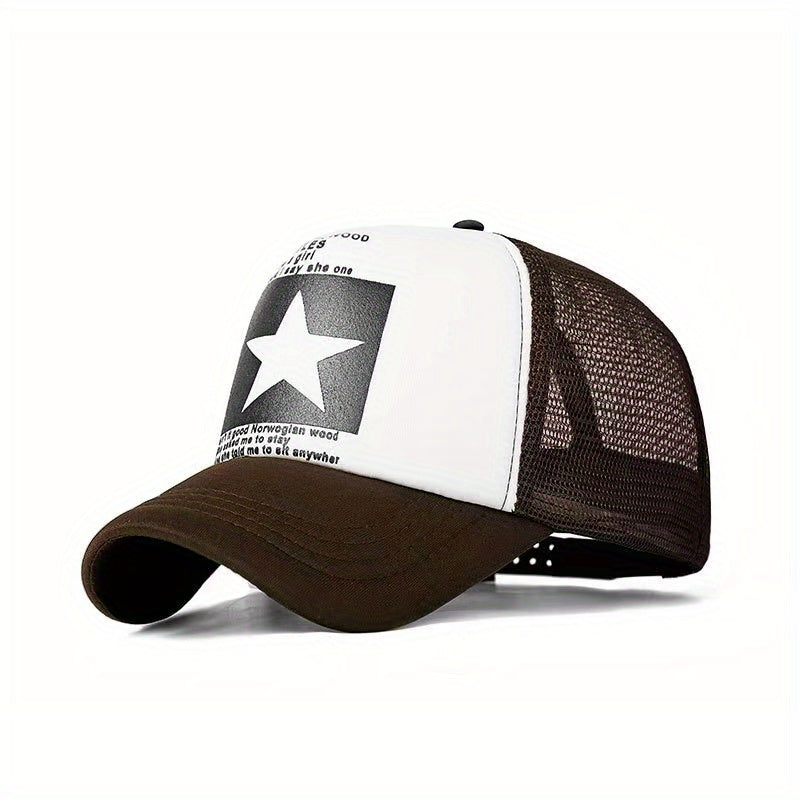Men's Star Print Baseball Cap for Sun Protection