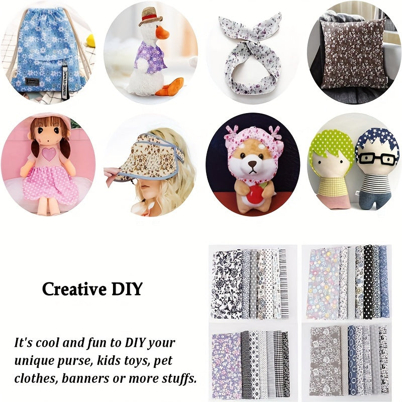 50pcs Light Cotton Cloth Set for DIY Sewing Scrapbooking Quilting Craft